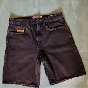 Empyre Black Denim Skate Shorts